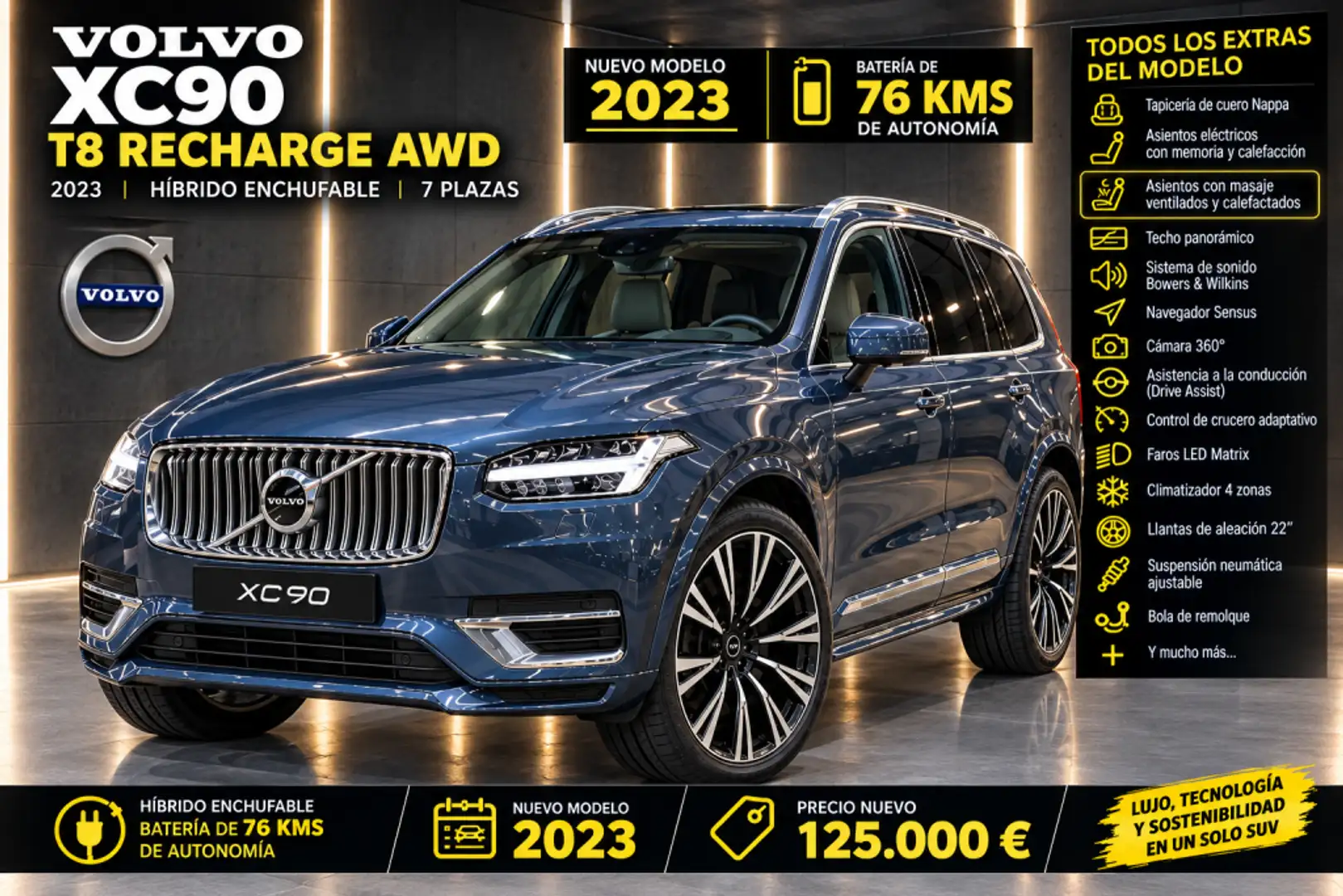 Volvo XC90 T8 Ultimate Bright AWD Aut. Azul - 1