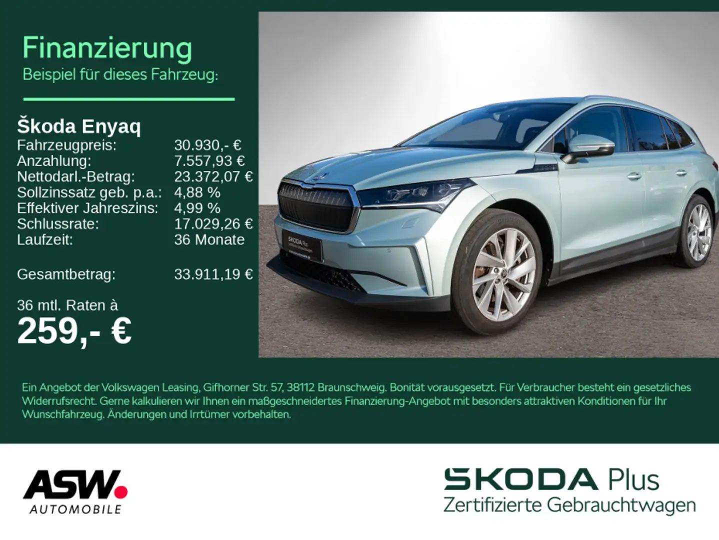 Skoda Enyaq iV electric 80Suite LED Navi RFK LEDER AHK Silber - 1