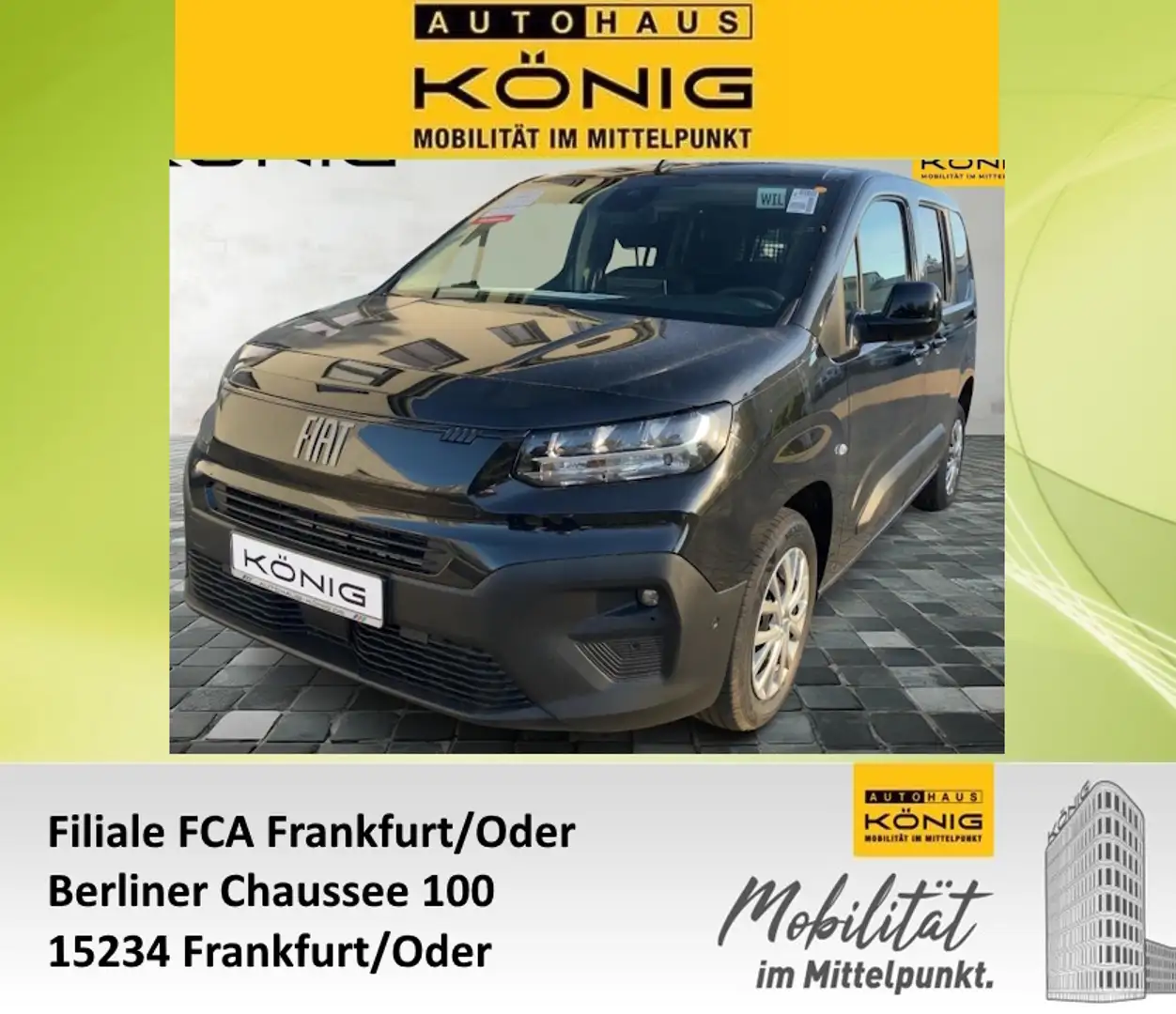 Fiat Doblo Kombi L1 1.5 BlueHDI 100PS MT6 Schwarz - 1