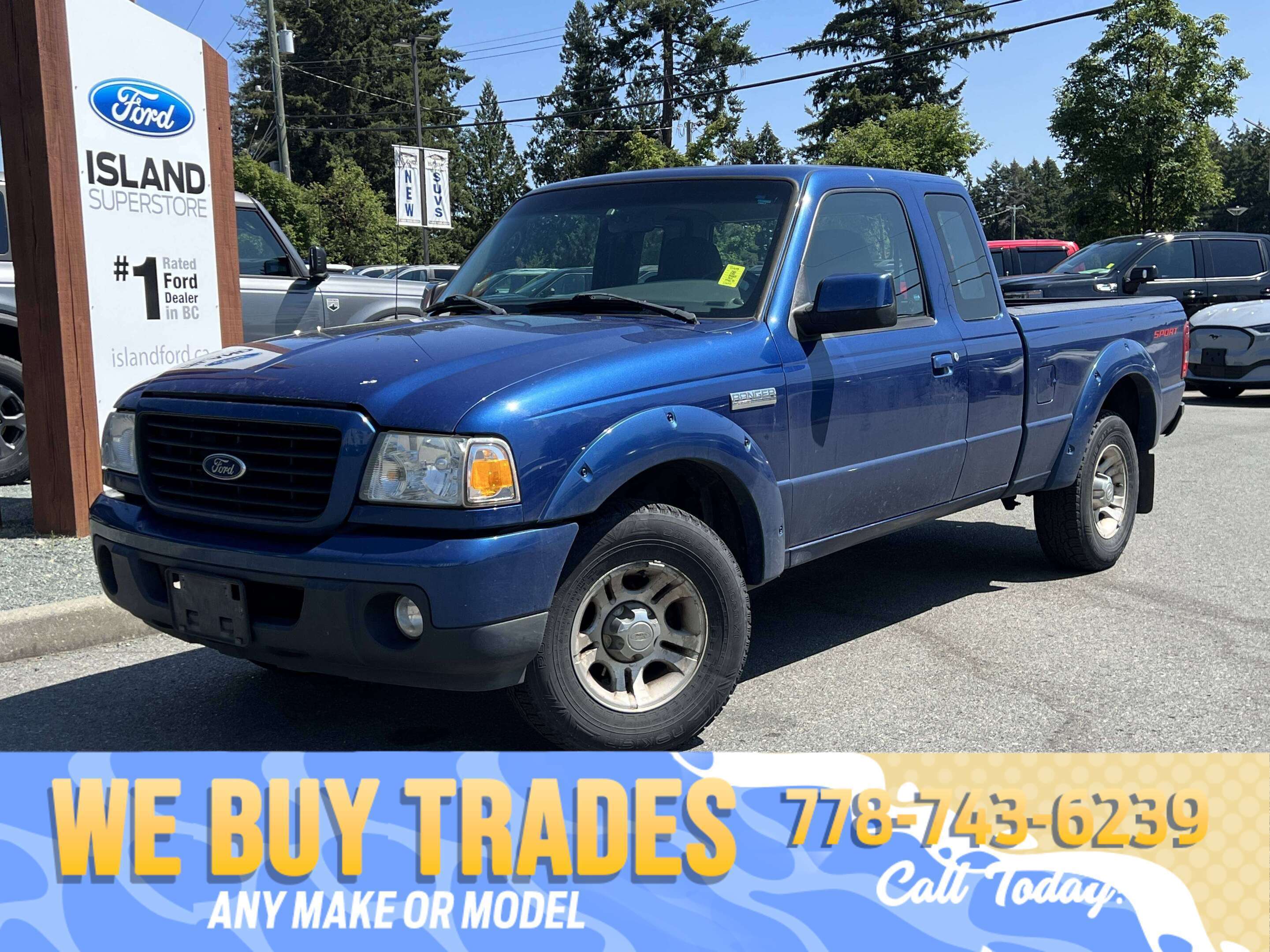 Blue 2009 Ford Ranger Pickup Truck 4X2 Automatic