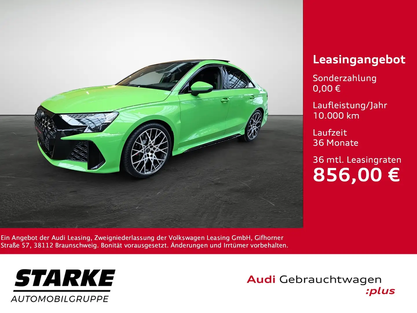 Audi RS3 Limousine TFSI S tronic NaviPlus Matrix Pano Ka... Grün - 1
