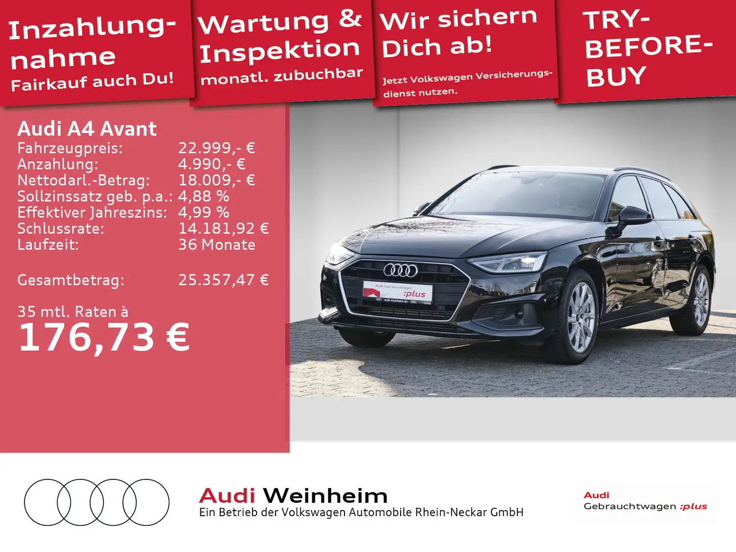 Audi A4 35 TFSI S-tronic LED Navi Einparkhilfe Schwarz - 1