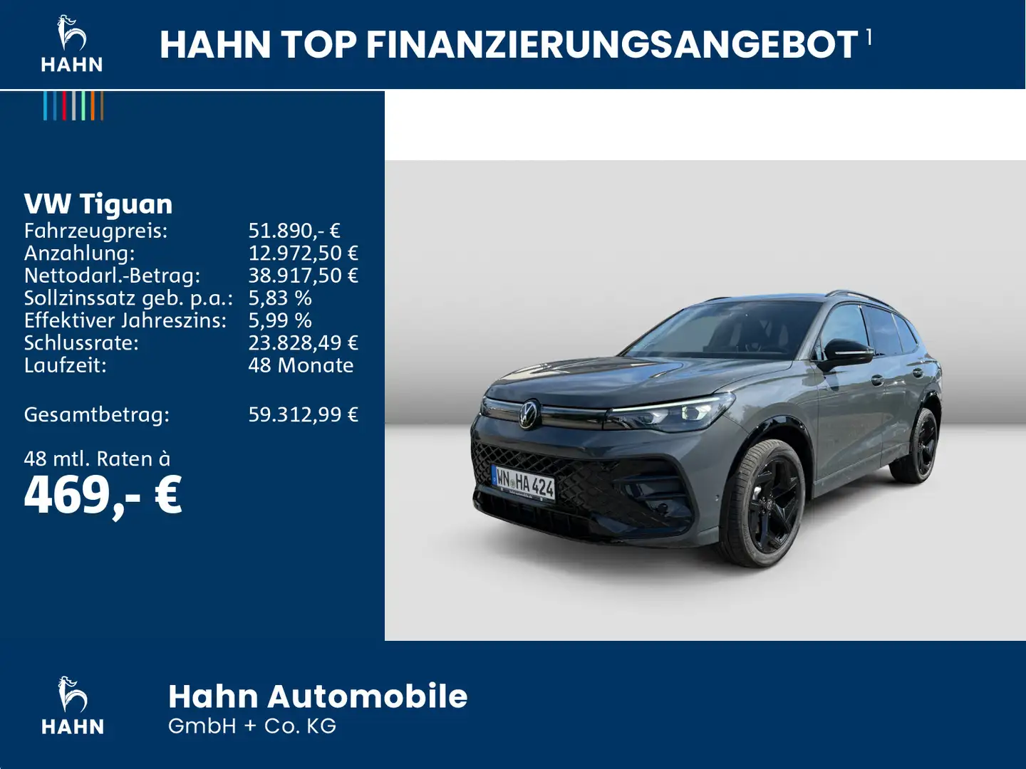 Volkswagen Tiguan R-Line 2,0TSI 4MOTION 204PS AHK IQ.LIGHT Grau - 2