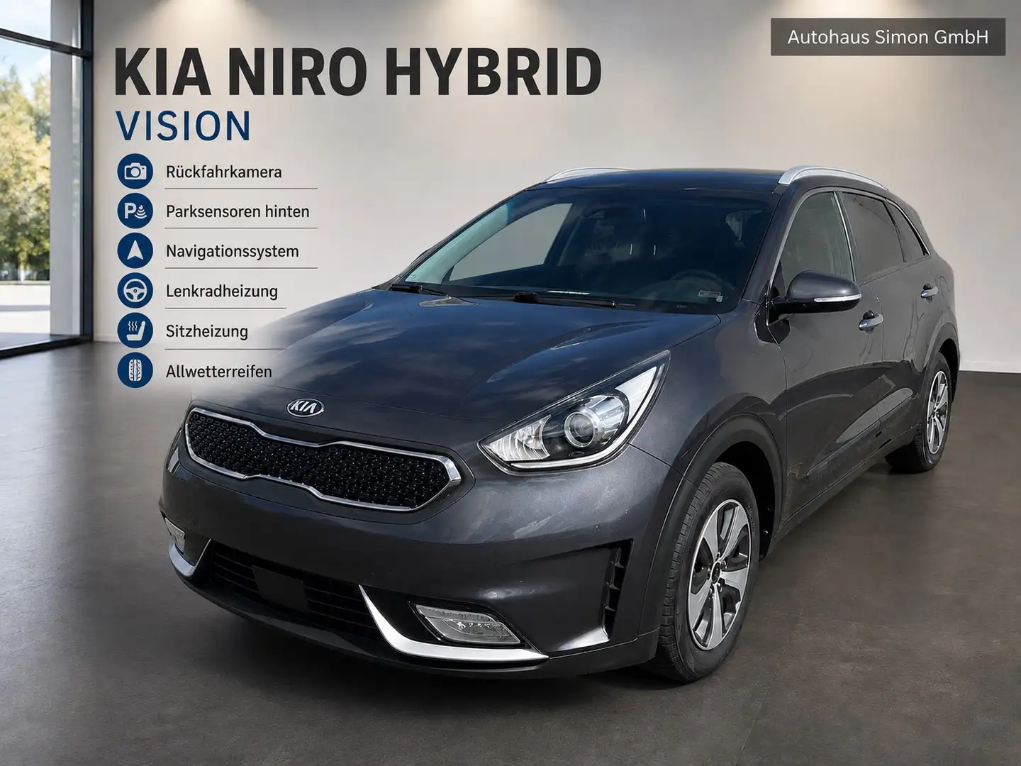Kia Niro Vision*ALLWETTER*NAVI*RFK*SCHECKHEFT* Grau - 1