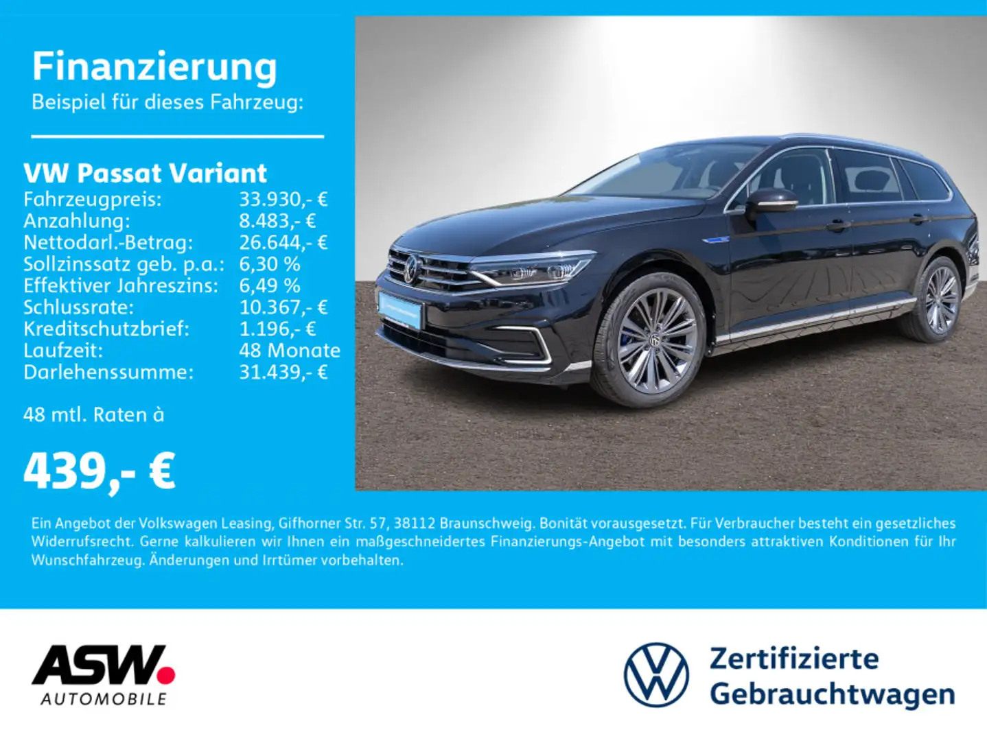 Volkswagen Passat Variant GTE 1.4 TSI eHybrid DSG Navi AHK Schwarz - 1