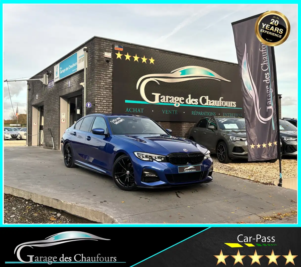 BMW 318 dA - ! Pack M ! - CarPlay - Camera - JA 19' - Eu6d Bleu - 1