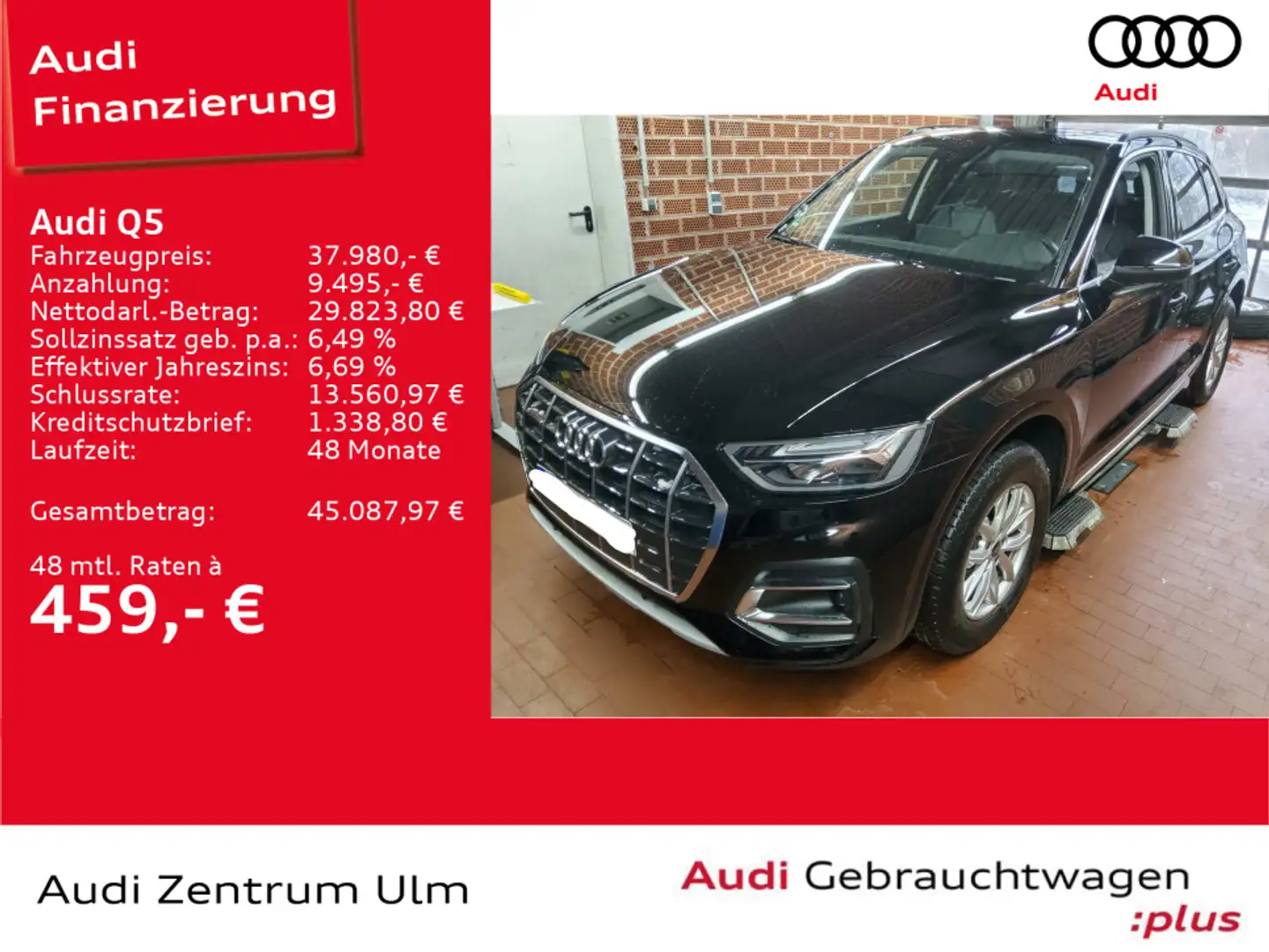 Audi Q5 advanced 40 TDI quattro AHK PANO NAV+ LED KAM Schwarz - 1