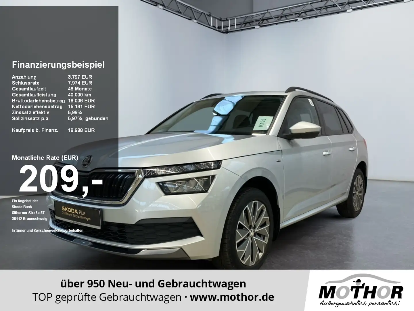 Skoda Kamiq Clever 1.0 TSI Scheinwerfer Teil-LED Silber - 1