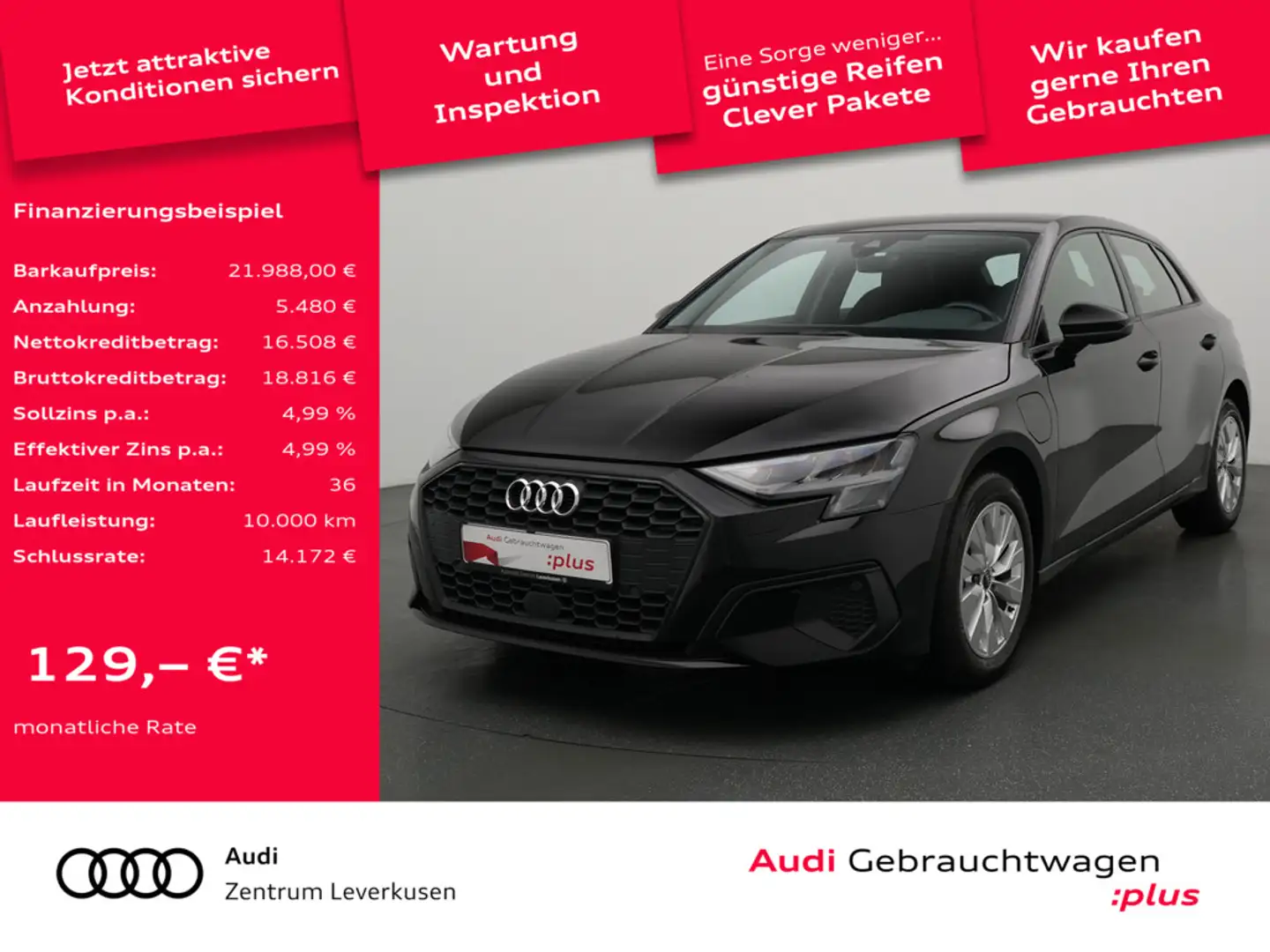 Audi A3 Sportback e S-TRON ACC VIRT SHZ CARPLAY LE Schwarz - 1