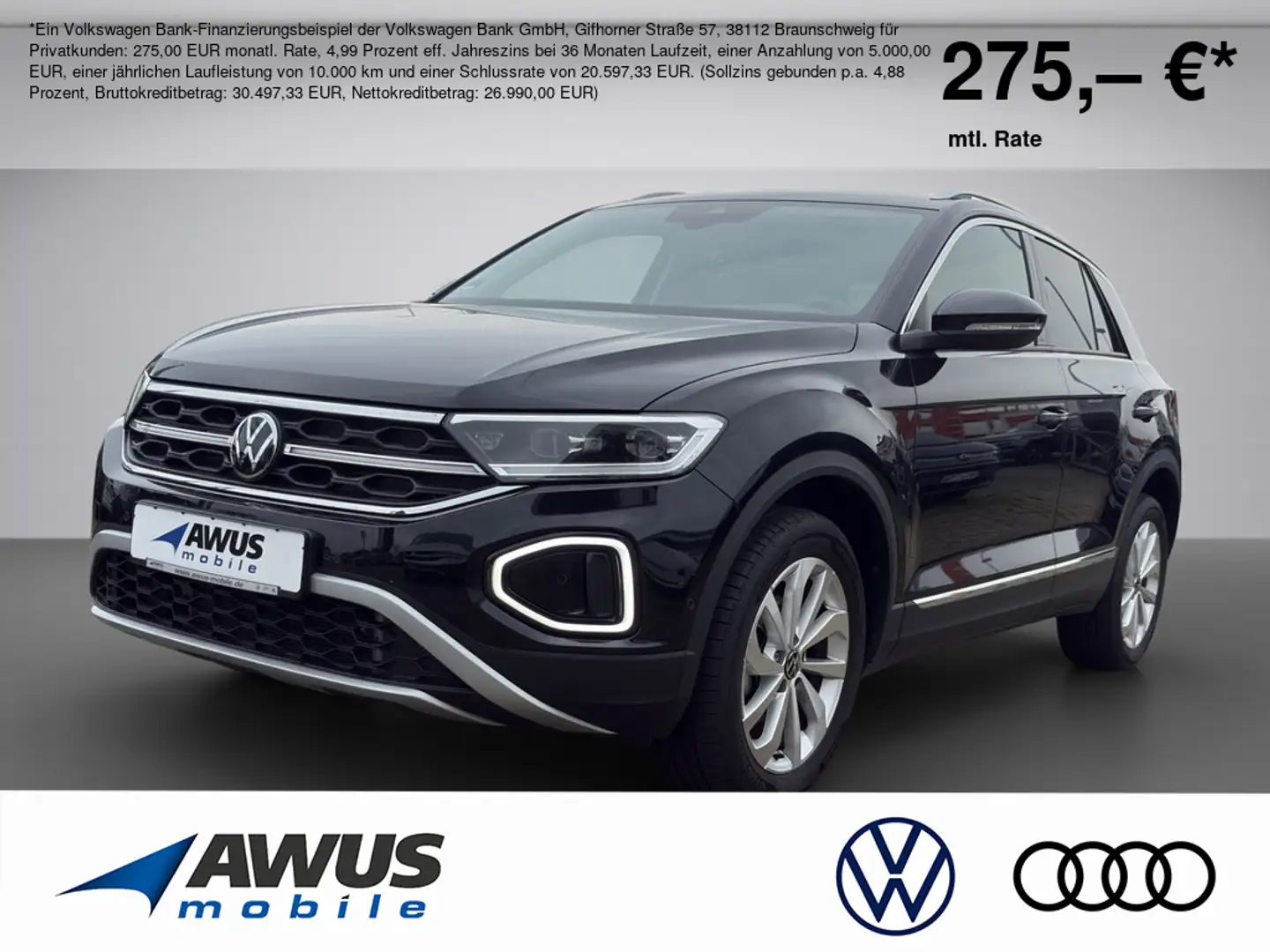 Volkswagen T-Roc 1.5TSI DSG Style AHK Schwarz - 1