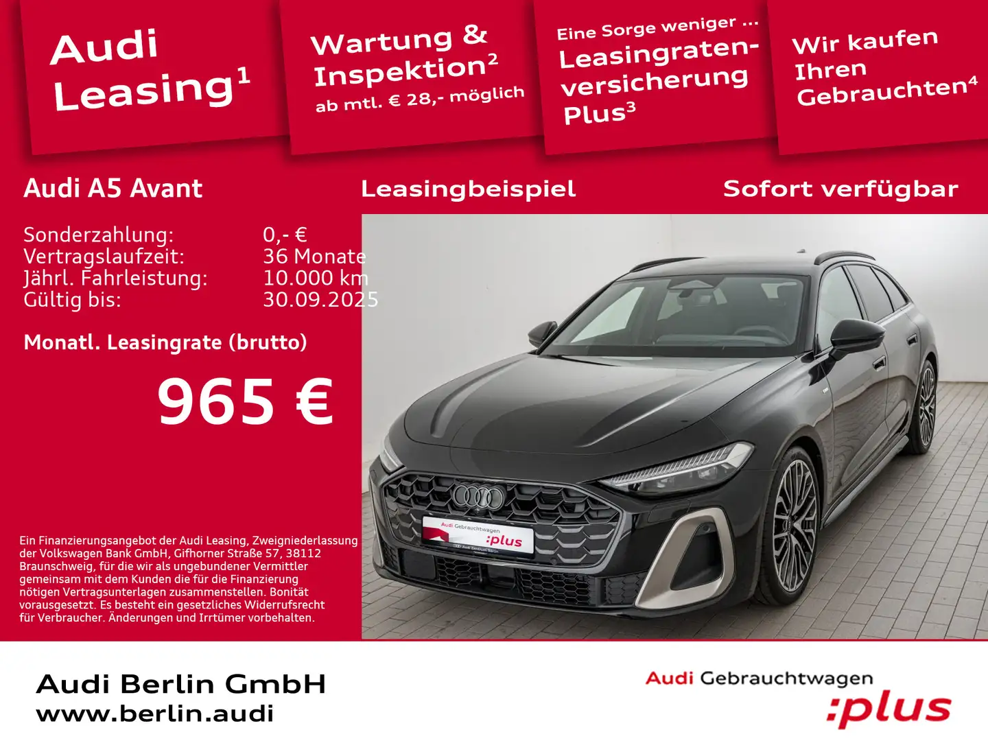 Audi A5 TFSI quattro S tronic Schwarz - 1