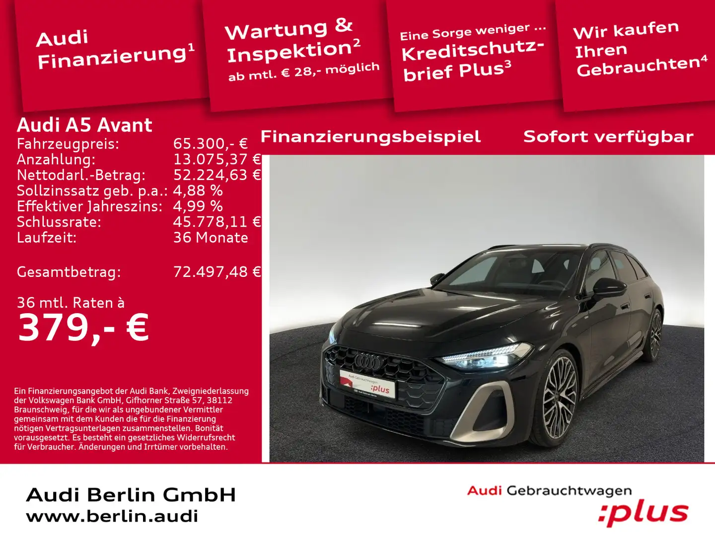 Audi A5 TFSI qu.S tr. STDHZG MATRIX 360°K HUD Schwarz - 1