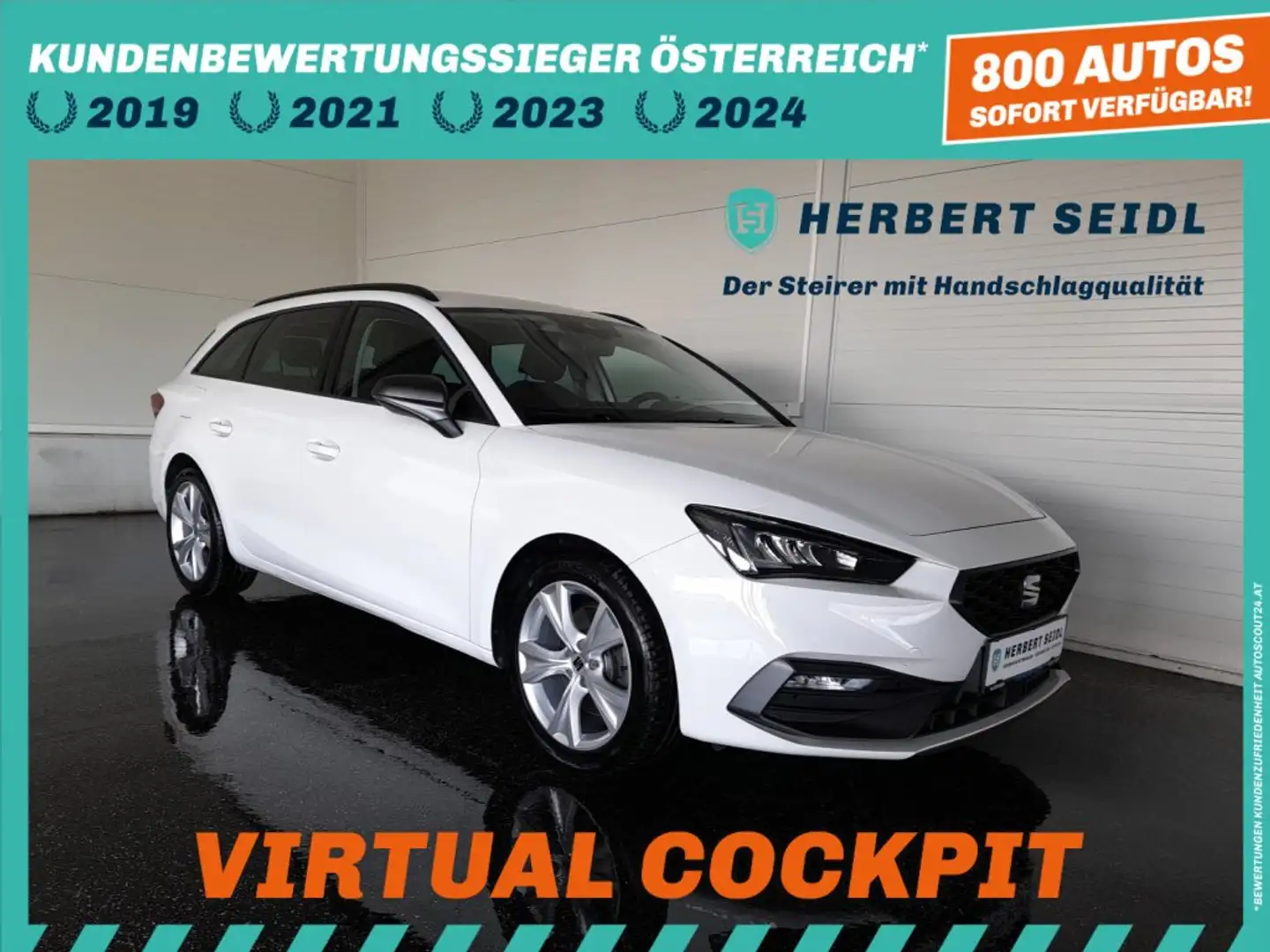 SEAT Leon ST FR-LINE 2,0 TDI *17 ZOLL / LED & FERNLICHTASSIST / VIRTUELL / NAVI / ACC / VERKEHRSZEICHENASSIST* Weiß - 1