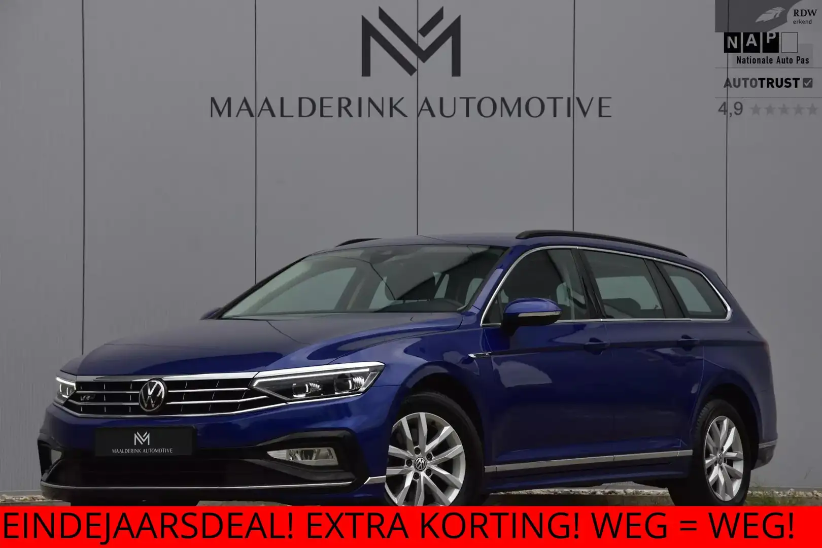 Volkswagen Passat Variant 1.5 TSI DSG R-Line Business Navi, Camera, Led, Sto Blauw - 1