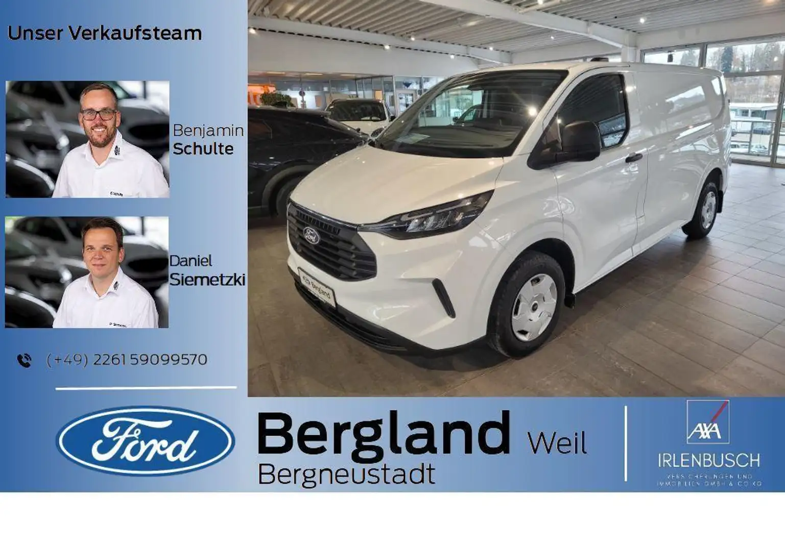 Ford Transit Custom CUSTOM 280L1 TREND 136PS M6 FWD Bianco - 1