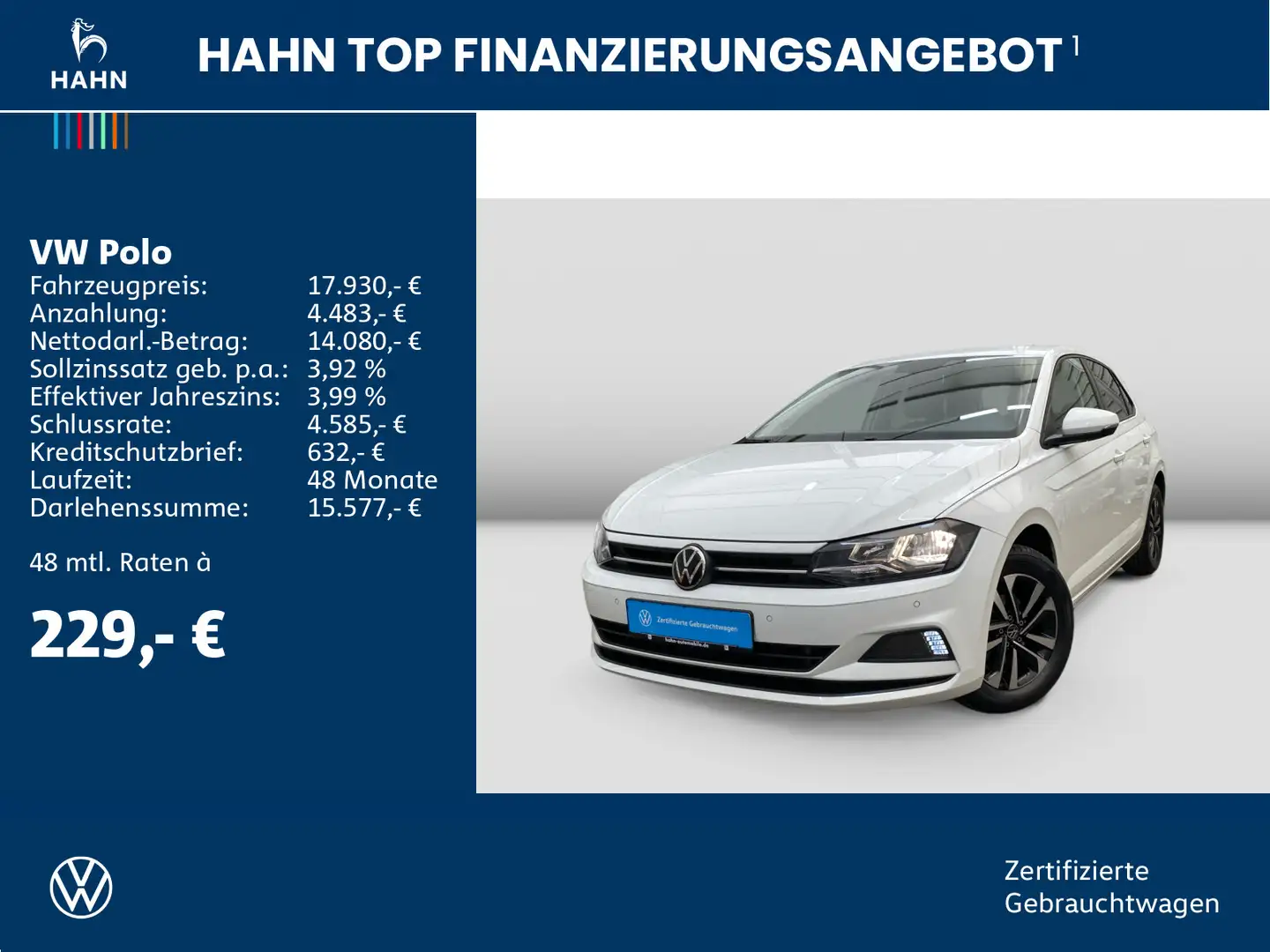 Volkswagen Polo 1.0 TSI United Navi Kamera App-Connect Weiß - 2