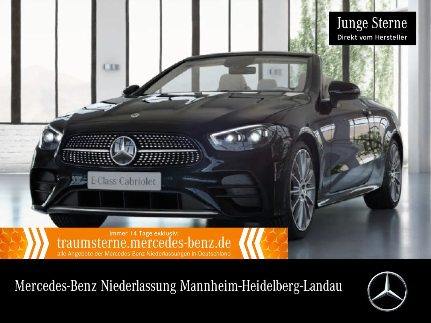 Mercedes-Benz E 200 Cabrio AMG+MULTIBEAM+KAMERA+20"+TOTW+9G Schwarz - 1
