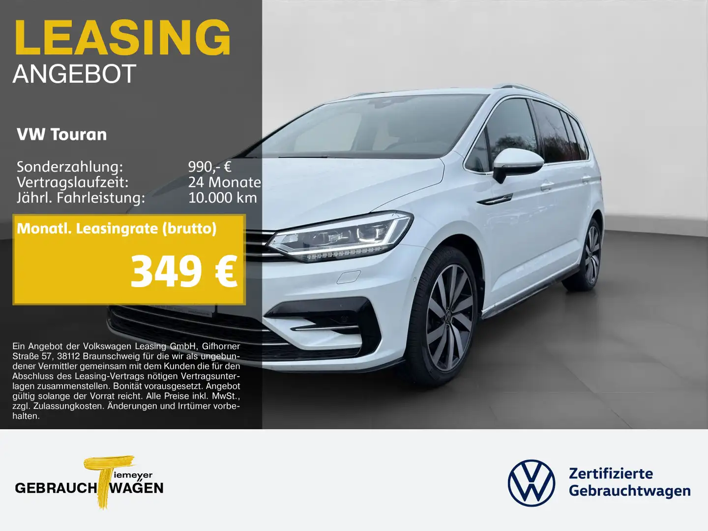 Volkswagen Touran 2.0 TDI DSG R-LINE 7-SITZE LM18 AHK NAVI Weiß - 1