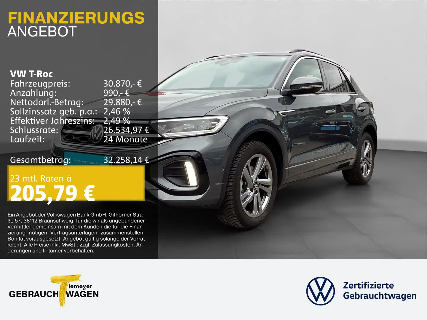 Volkswagen T-Roc 1.5 TSI DSG R-LINE NAVI SITZH IQ.LIGHT PDC Grau - 1