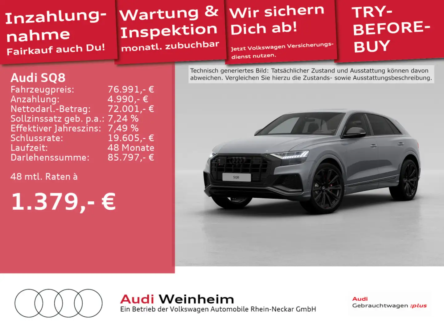 Audi SQ8 4.0 TFSI Competition Plus UPE 149.670,00€ uv Gri - 1