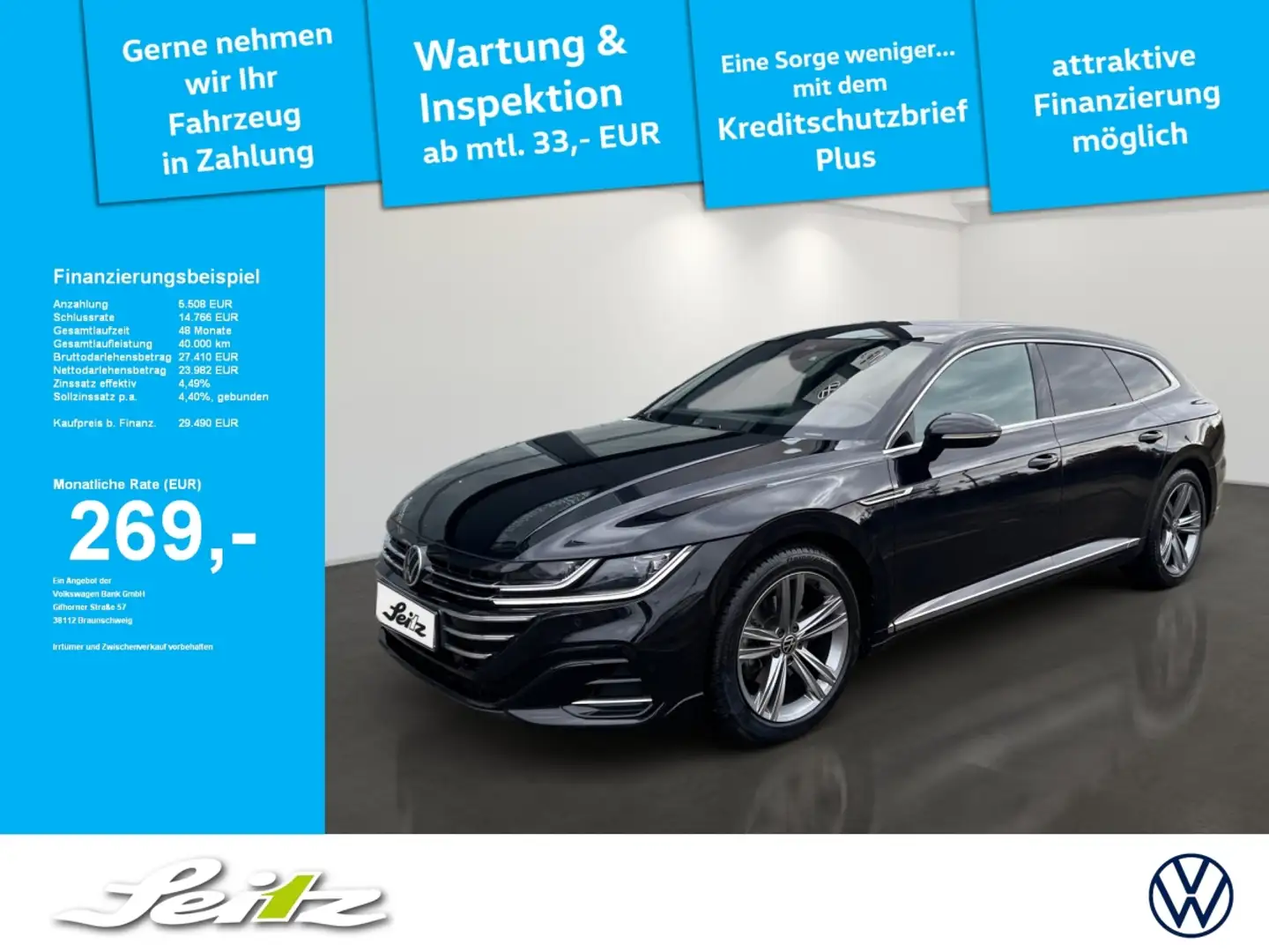 Volkswagen Arteon Shooting Brake 2.0 TDI R-Line *AHK*LED*KAMERA*NAVI Schwarz - 1
