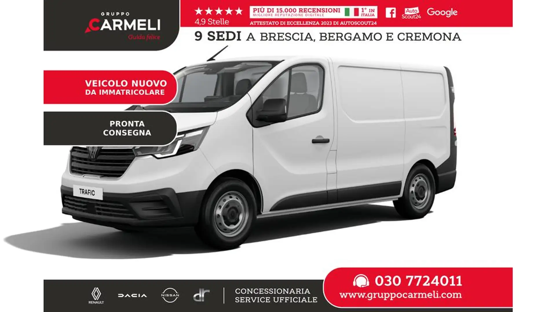 Renault Trafic van T29 2.0 blue dci 150cv L1H1 eag9 -PRONTA Bianco - 1
