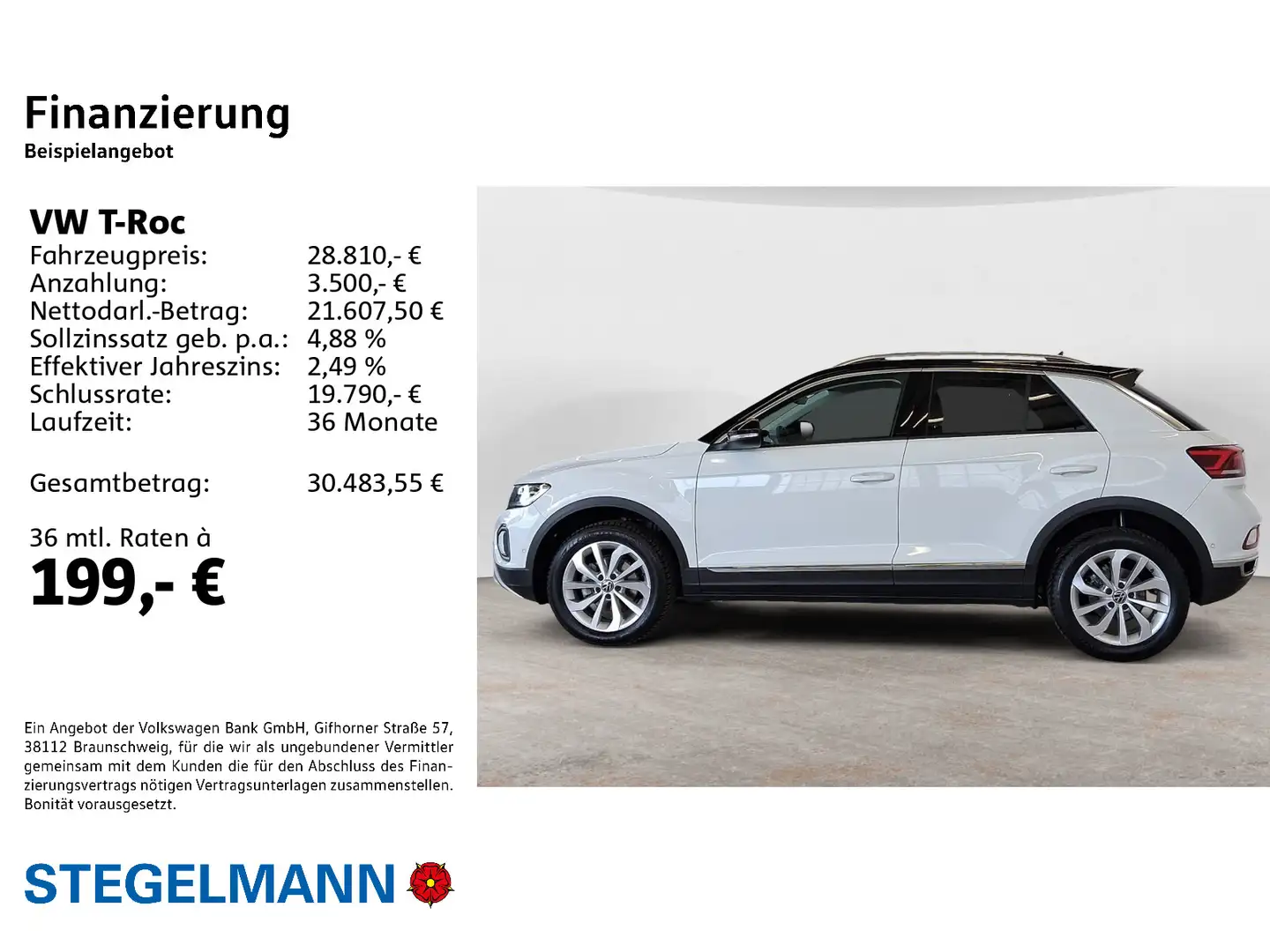 Volkswagen T-Roc 1.5 TSI DSG Style *AHK*LED*Navi*ACC*ALU Weiß - 2