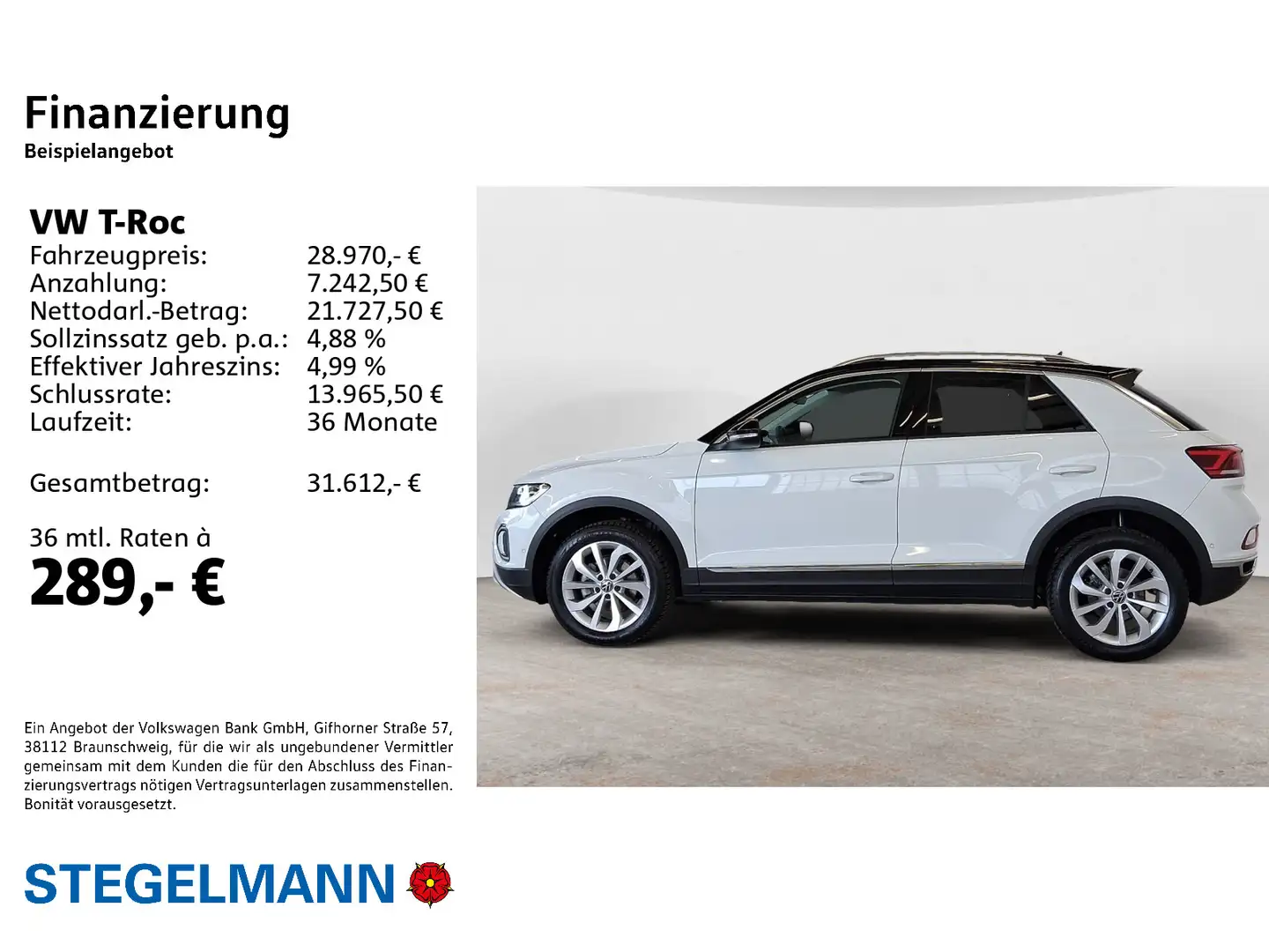 Volkswagen T-Roc 1.5 TSI DSG Style *AHK*LED*Navi* Weiß - 2