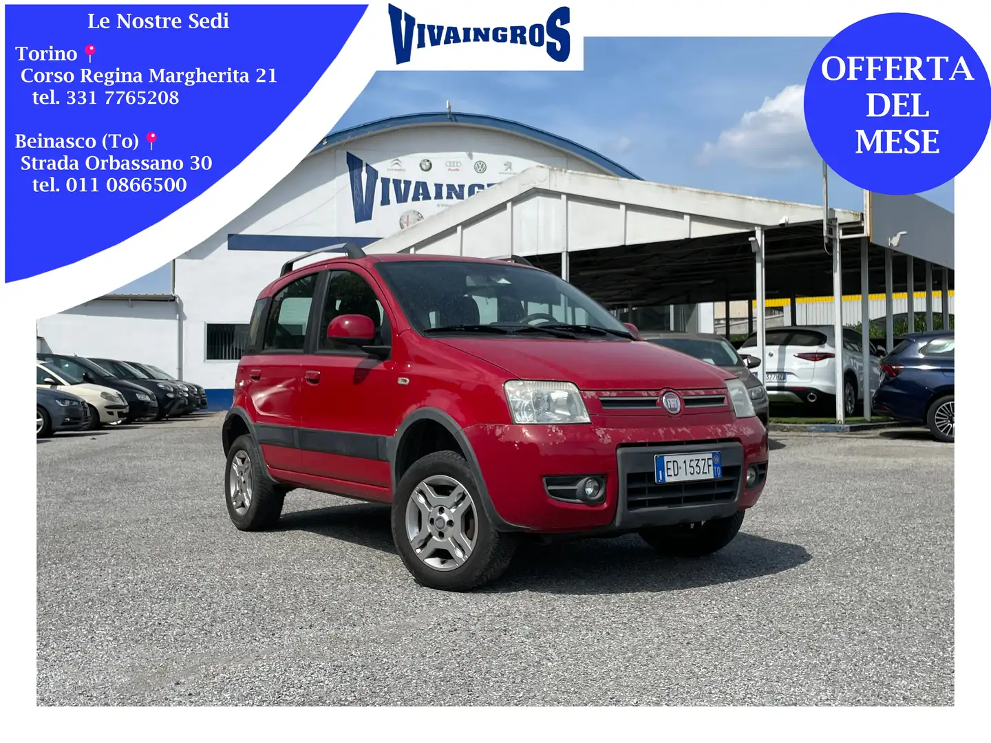 Fiat Panda 1.3 Mjt 4x4 Glam 69CV Rosso - 1