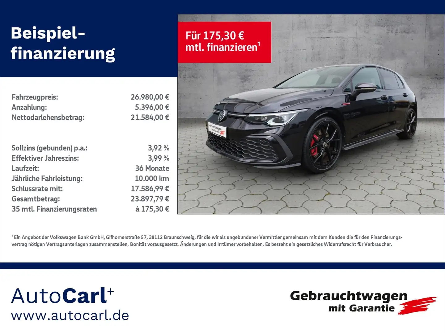 Volkswagen Golf VIII GTI 2.0TSI DSG Licht&Sicht/RFK/SHZ/Carplay K Schwarz - 1