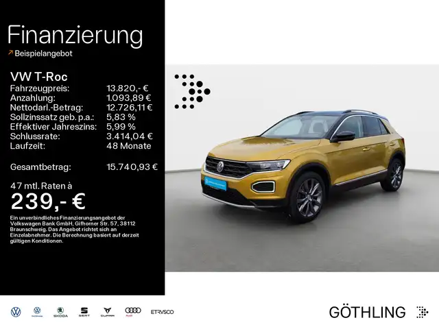 Volkswagen T-Roc T-ROC Style 150 PS 6-Gang *LED*AHK*StandH*SH*Len