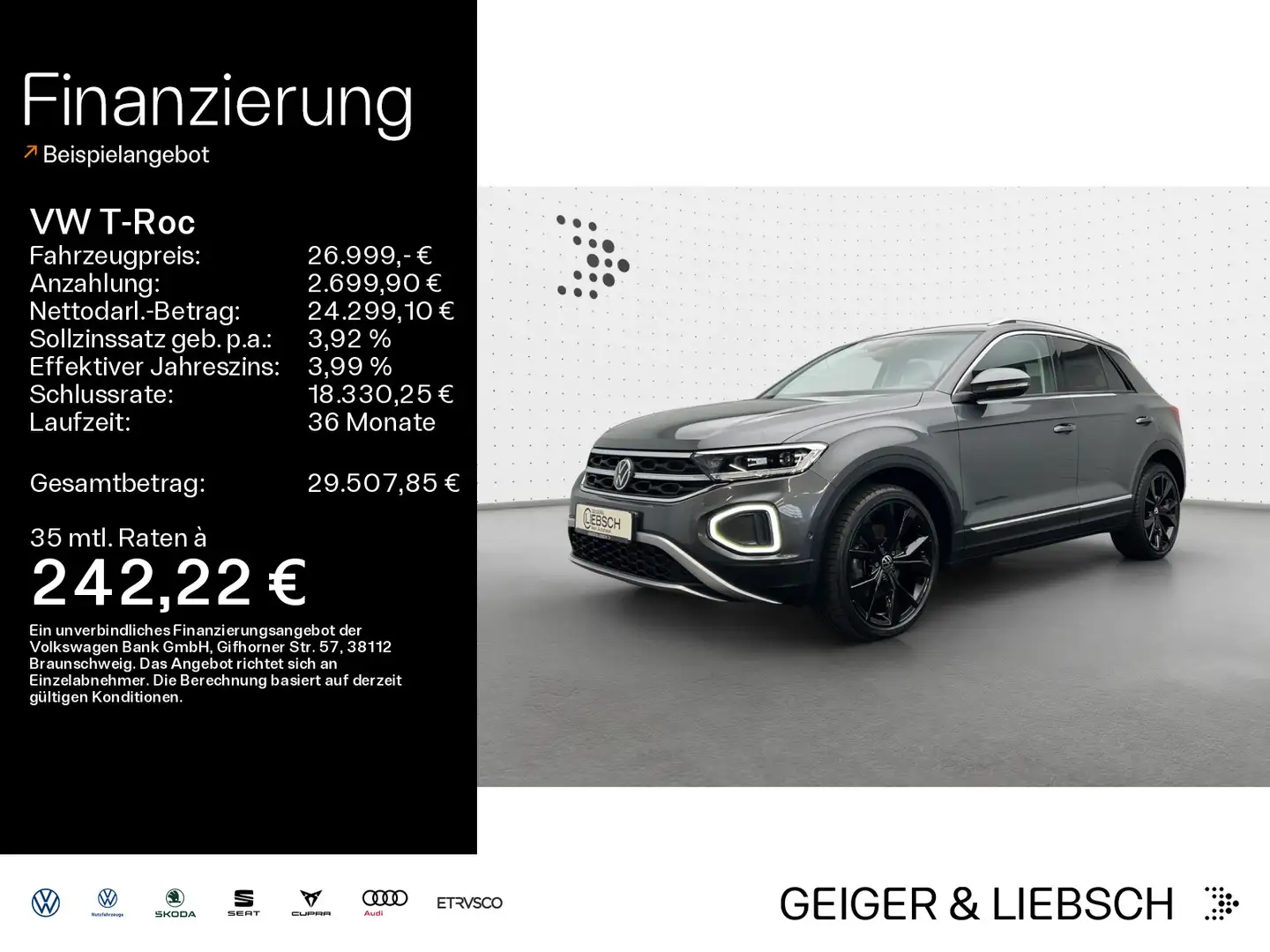 Volkswagen T-Roc T-ROC 1.5 TSI DSG STYLE*LED*STHZG*PDC*SHZ*AHK*NA Gris - 1