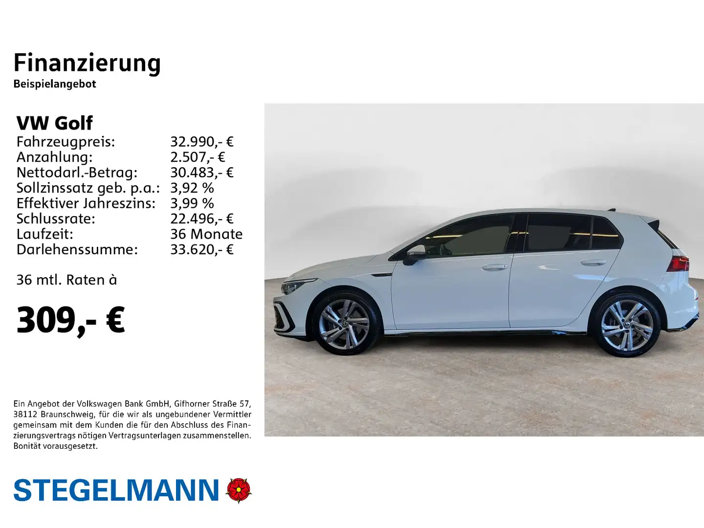 Volkswagen Golf VIII 2.0 TSI DSG R-Line *Pano*Navi*Matrix-L Blanc - 2