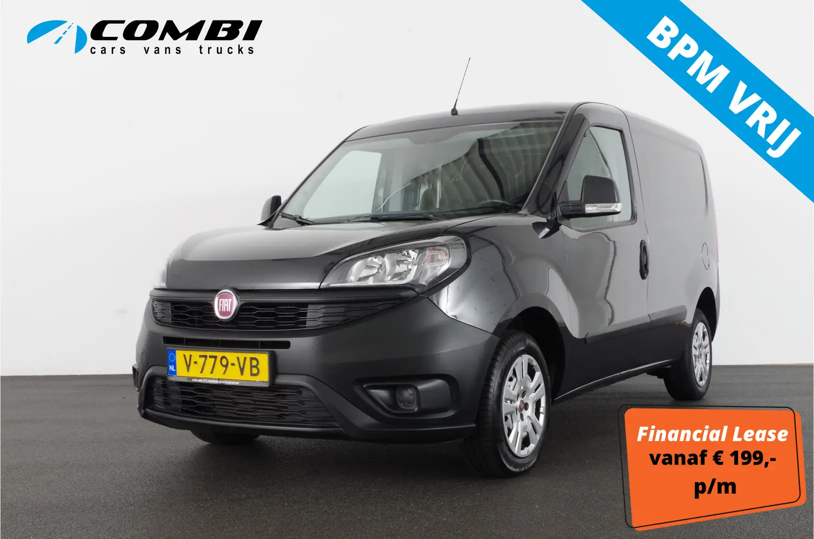 Fiat Doblo Cargo 1.3 MJ L1H1 Actual  Netjes en goed onderhou Zwart - 1