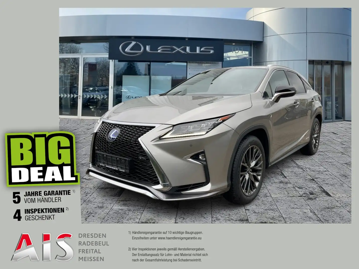Lexus RX 450h F-Sport AHK*Schiebedach*HUD*4xSHZ*Navi Silber - 1