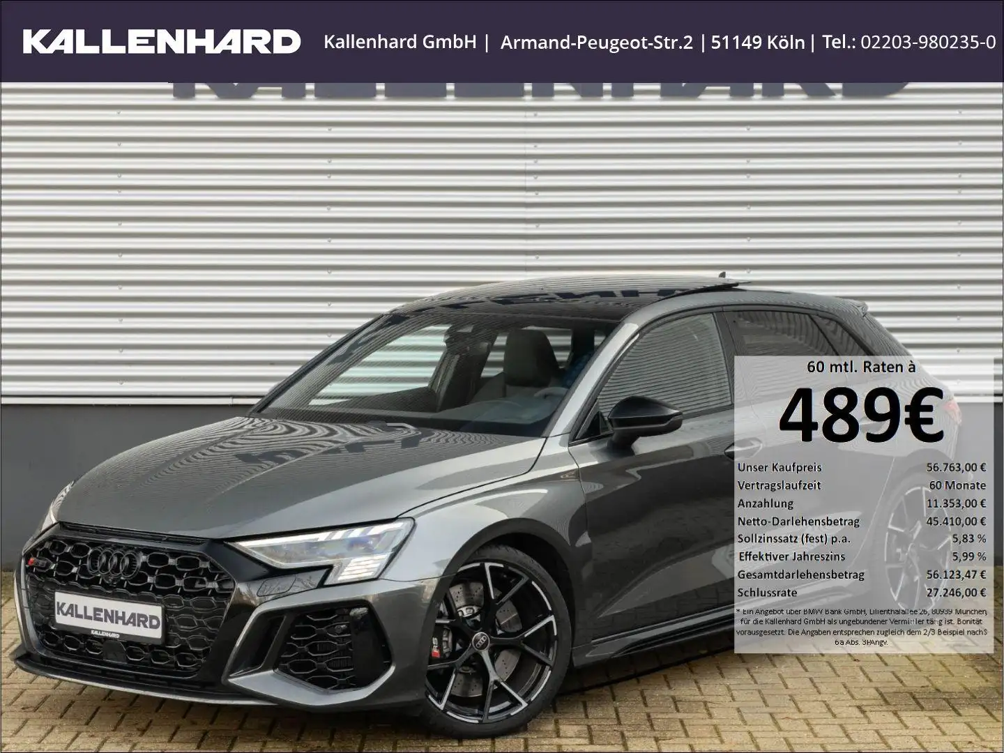 Audi RS3 Sportback 2.5 TFSI Quattro-Pano - B&O - ACC Grau - 1