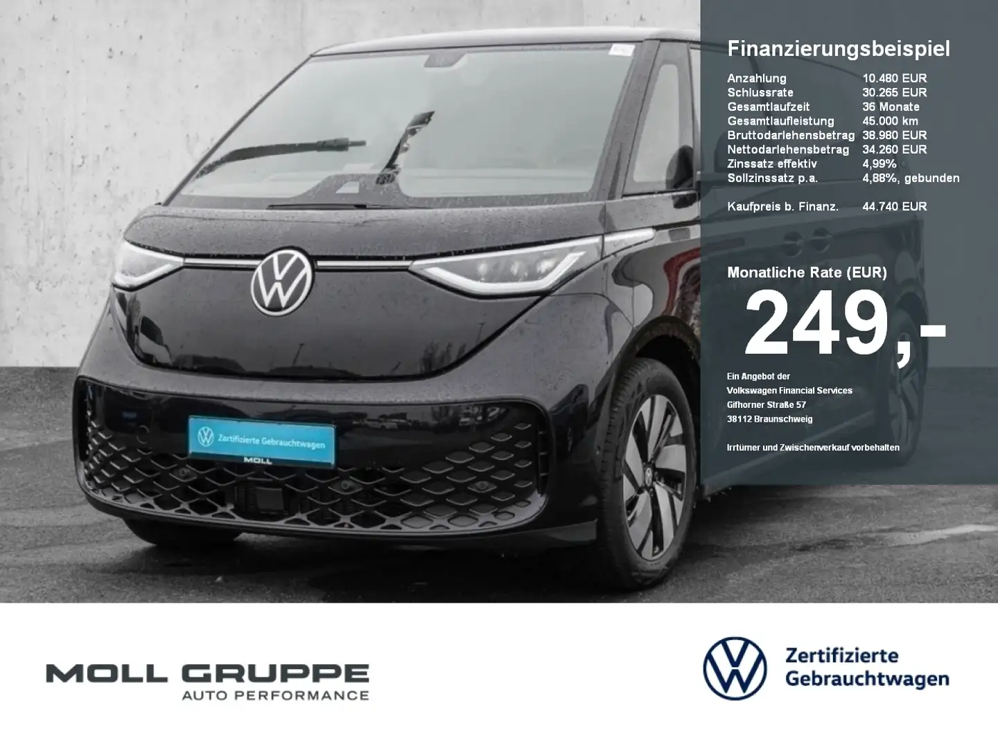 Volkswagen ID. Buzz Pro NAVI ACC SPURH KAM KLIMAA SHZ LED Negro - 1