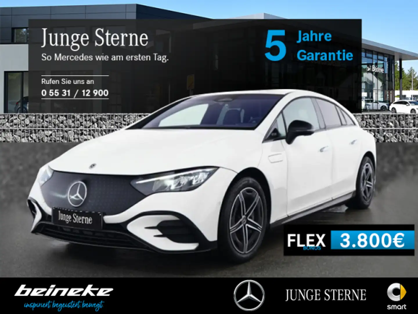 Mercedes-Benz EQE 300 EQE 300 AMG Head-Up Burmester HL AHK Mem RFK SH Weiß - 1