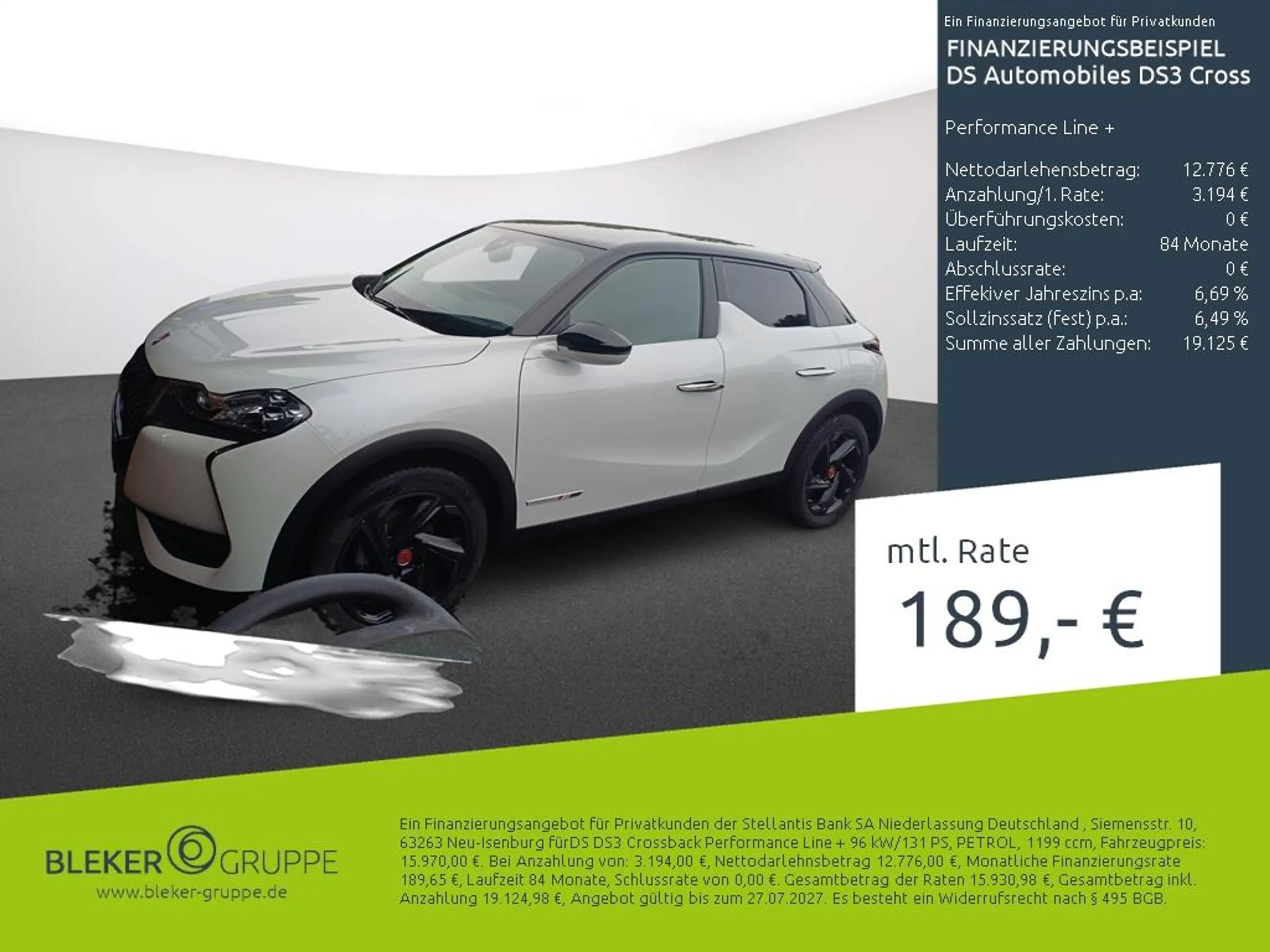 DS Automobiles DS 3 Crossback Performance Line +