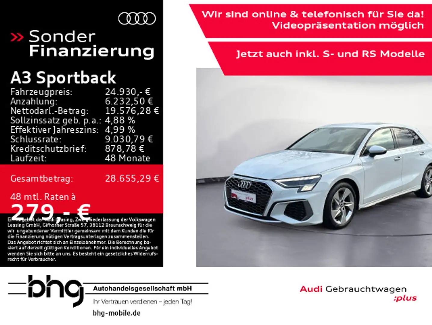 Audi A3 35 TDI S-line Matrix/ACC/Navi/Assis Blanc - 1