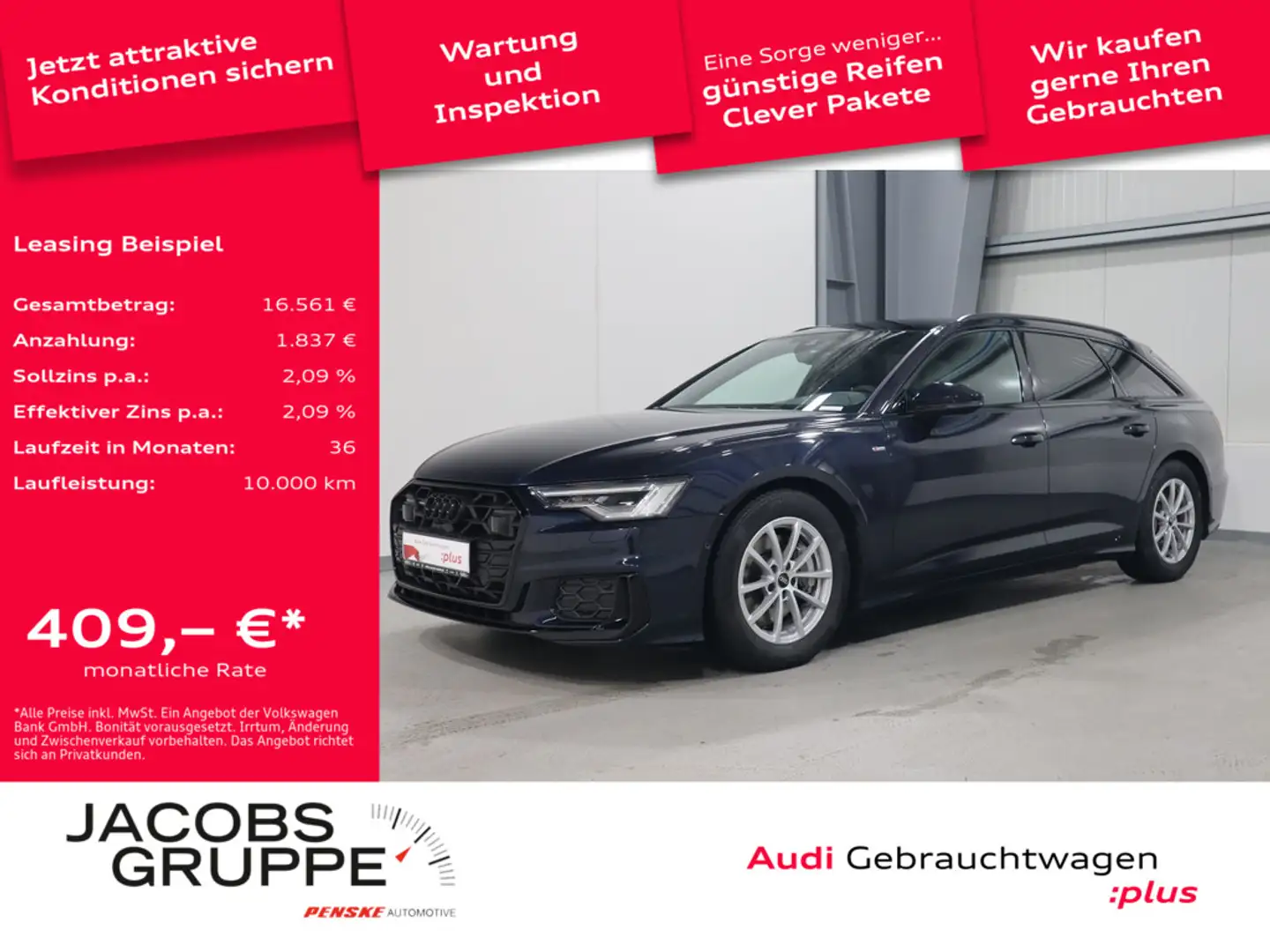 Audi A6 Avant 45 TDI quattro S line Panorama*Matrix-LED*Kamera * Bleu - 1