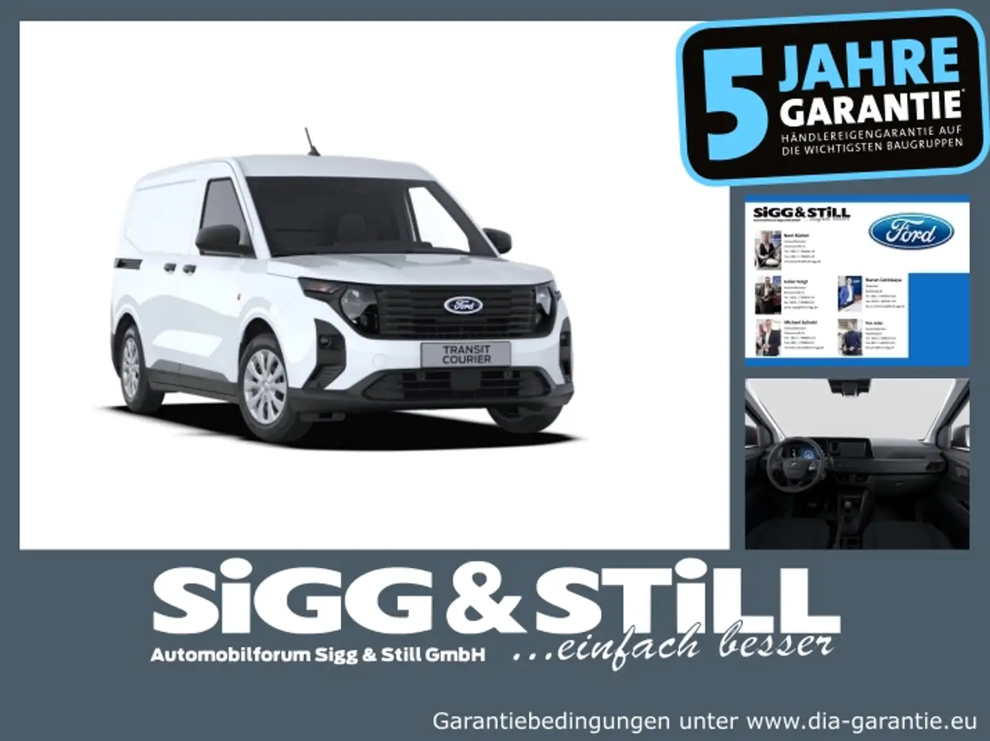 Ford Transit Courier Kasten Basis 1.0 AT CAM*SHZ*LHZ*PD Blanc - 1