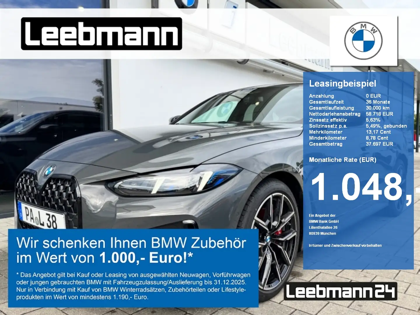 BMW 430 d xDrive Gran Coupé M-Sport-Pro AHK/ACC/HK/360 Grau - 1