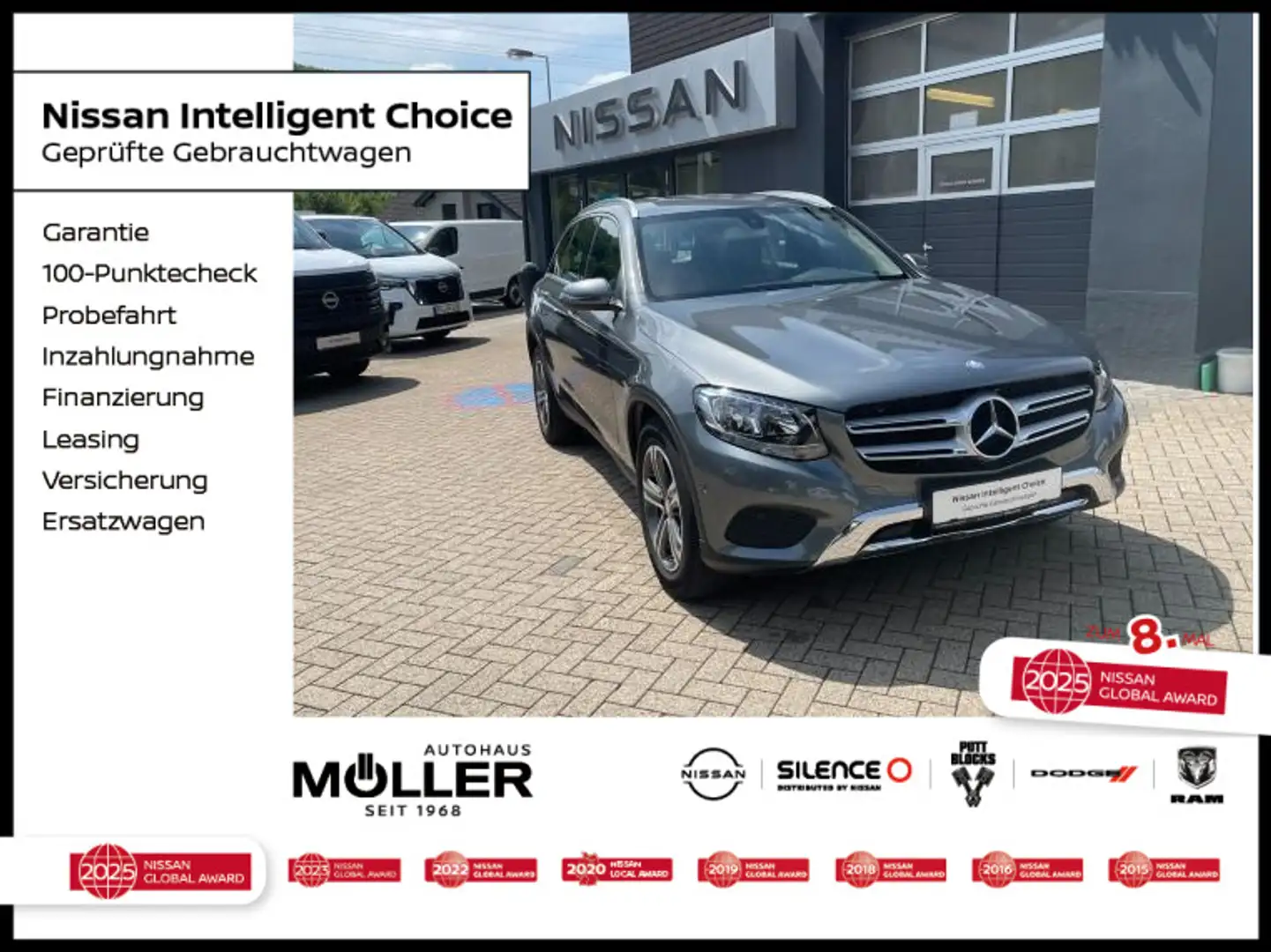 Mercedes-Benz GLC 220 d 4Matic 9G Navi Kamera SH AHK LED 1.Hand Grijs - 1