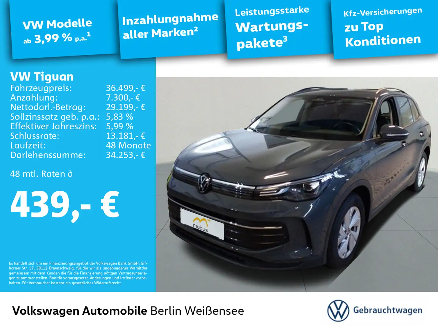 Volkswagen Tiguan 1.5 eTSI*Life*DSG*LHZ*AAC*PANO*RFK*SHZ* Gris - 1