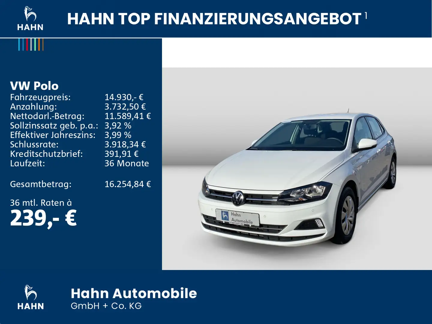 Volkswagen Polo 1.0 Comfortline Klima PDC v+h DAB Bluetooth Weiß - 2