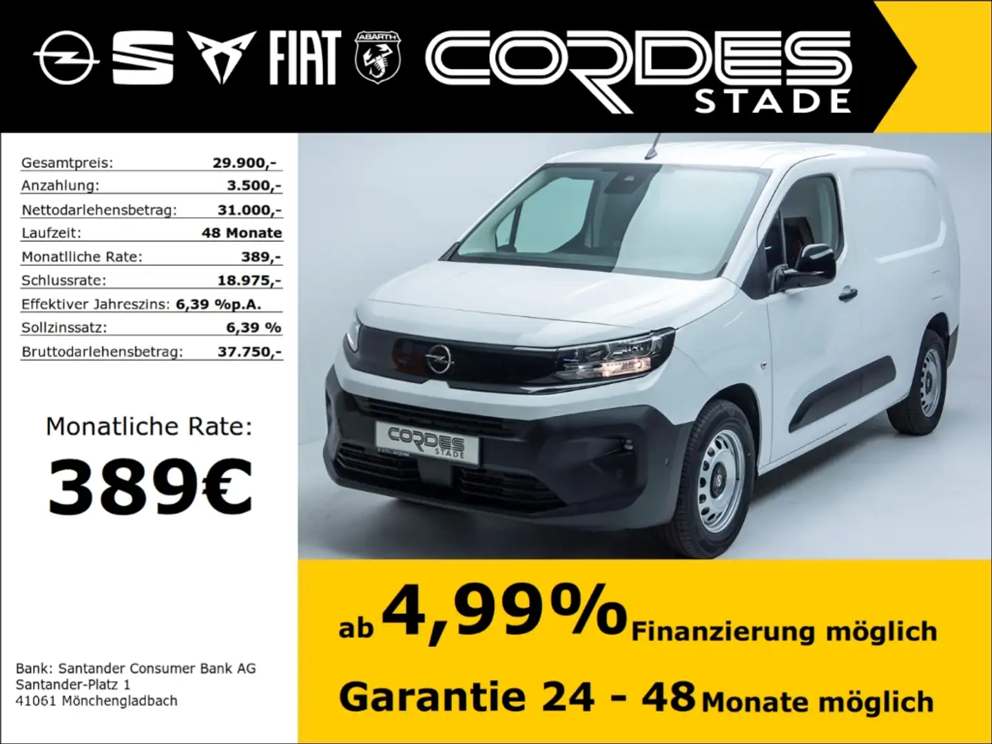 Opel Combo-e Cargo PDC Kamera Navi (NW19) White - 1