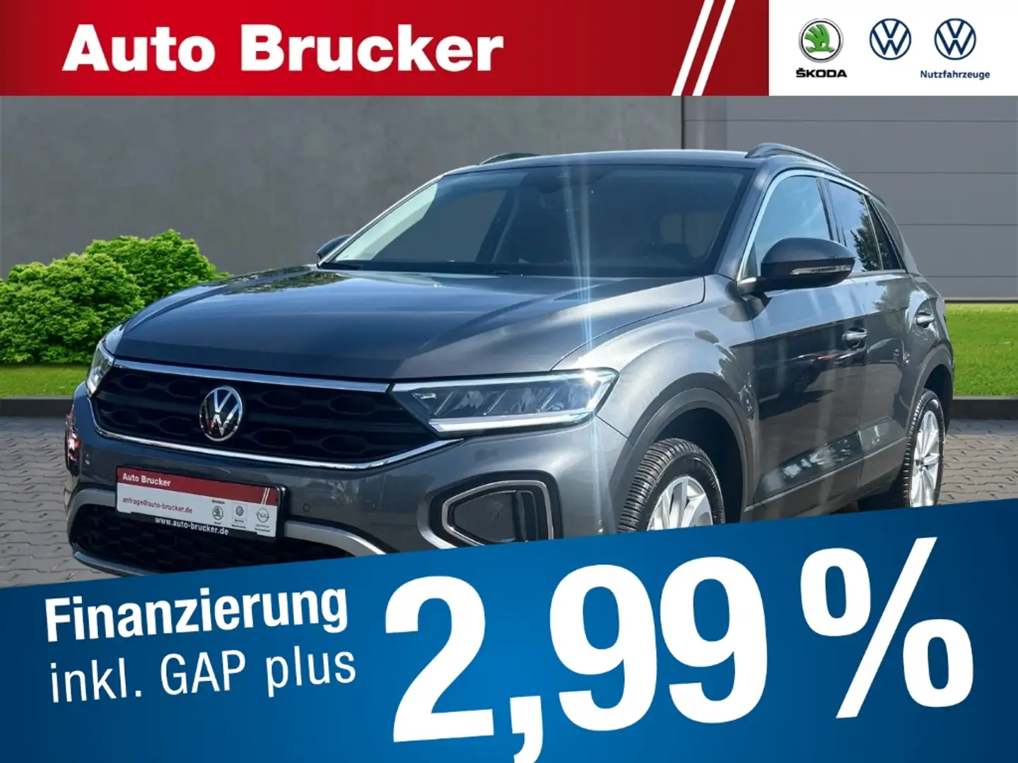 Volkswagen T-Roc Life 1.0 TSI LED+SHZ+2-Zonen-Klimaautomatik+Winter Gris - 1