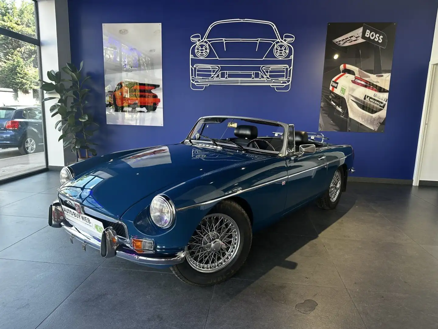 MG MGB B 1800 CABRIOLET / ROUES RAYONS CHROMEES / PORTE B Niebieski - 1