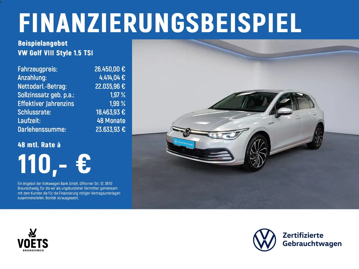 Volkswagen Golf VIII Style 1.5 TSI MATRIX-LED+HuD+RearView Zilver - 2